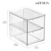 mDesign Stackable Storage Containers Box with 2 Pull-Out Drawers -