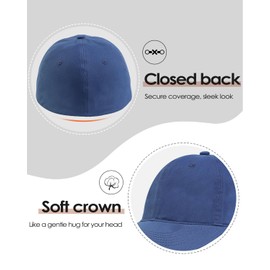 Zylioo Small Size Baseball Cap with Closed Back,Non Adjustable Fitted Caps for Petite Heads,Little Elastic Baseball Hats