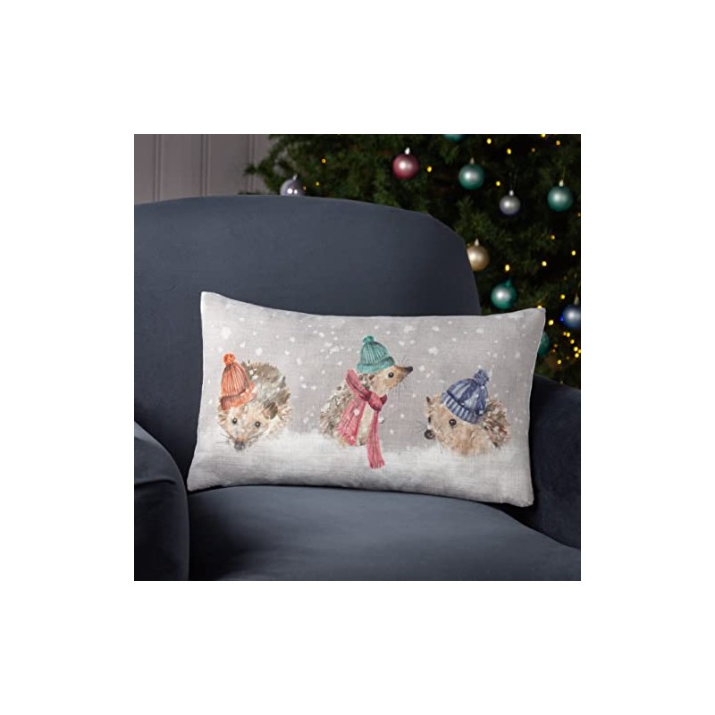 Evans Lichfield Snowy Hedgys Cushion Cover, 30 x 50cm