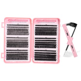 Cluster Lashes Individual Eyelashes 600Pcs, Natural Cluster Lashes Eyelashes Individual Kit with Seal Lash Glue, DIY Eyelash Clusters Thick Fluffy Mixed Lash Clusters 8-16mm (30+40+50+60+80+100D)