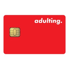AMERICAN DECAL STORE Adulting is Hard - Funny Meme Credit/Debit Card Skin: Easy Application, Perfect Fit, and Stylish Protection for Your Cards (RED)
