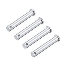 sourcing map Pack of 4 Single Hole Flat Head Fork Bolts Clevis Pins, Galvanised Solid Steel, 10 mm x 60 mm