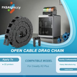 Drag Chain for K2 Plus 3D Printer Open Cable Drag Chain for K2 Plus Open Drag Chain Bridge Type Cable Replacement Black