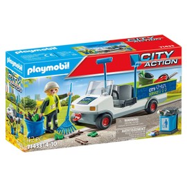 PLAYMOBIL City Action 71433 City Cleaning with Electric Vehicle, Loading Area for Rubbish Truck, Toy for Children from 4 Years