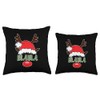 Santa Hat Reindeer Mama Joyful Delight Merry Christmas Throw Pillow