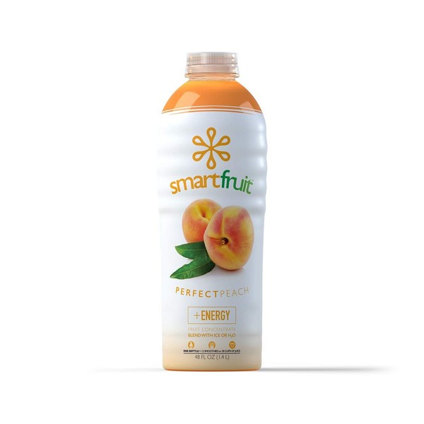 Smartfruit Perfect Peach + Energy, 100% Real Fruit Purée, Non-GMO, No Additives, Vegan - 48 Fl. Oz