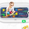 KINUUIS Bathtub Mats for Kids, Cartoon Blue Dinosaur Bath Mat