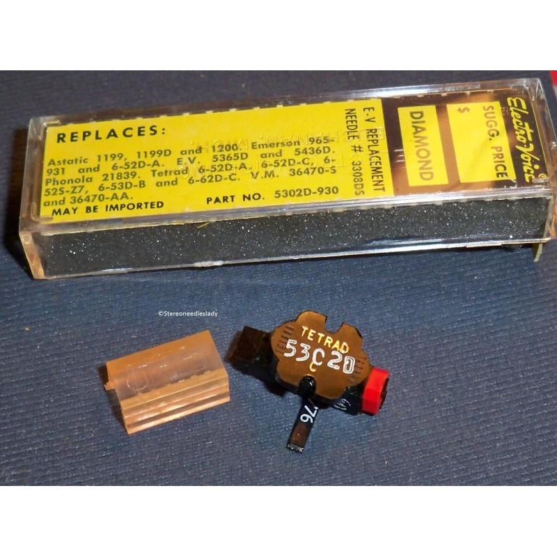 Tetrad Electro-Voice EV 5302D for Zenith 142-154 CARTRIDGE NEEDLE for