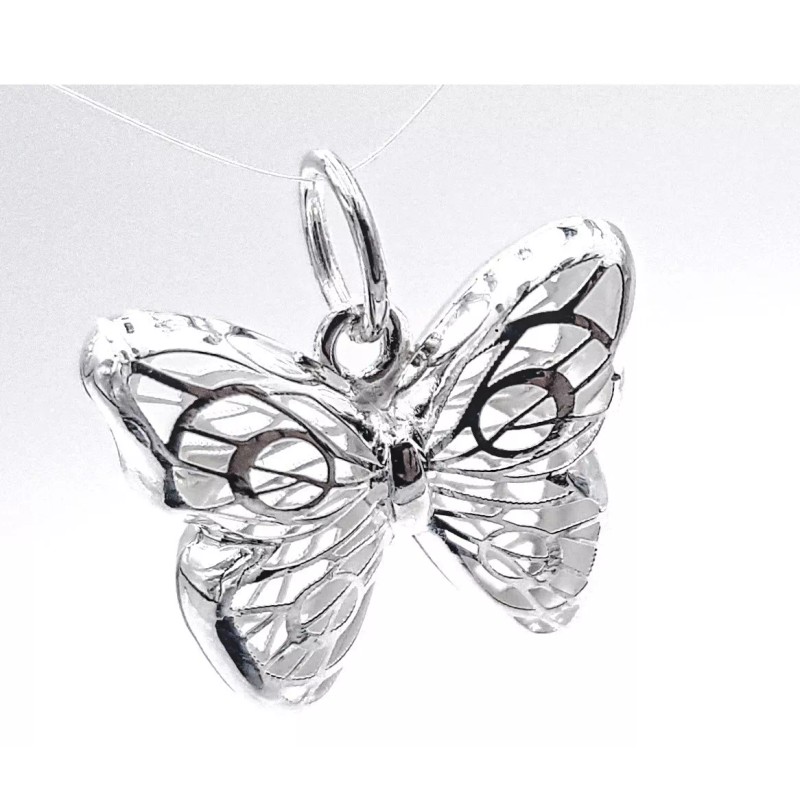 Plata Dije Mariposa 3d .925 Joyeria