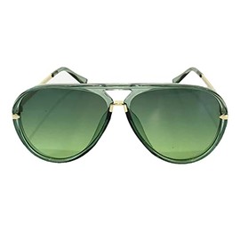 Fashion Culture Unisex Envy Brow Bar Translucent 60mm Sunglasses Tonal Lens (Green)