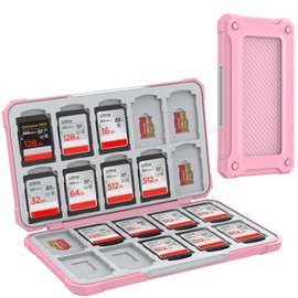 HEIYING Memory Card Case for SD/TF Cards,Portable SD Card Holder Storage Case Compatible with 20 SDXC SDHC and 20 TF Cards Slots