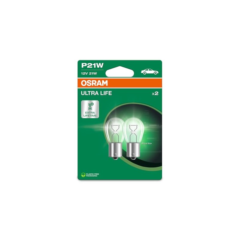 OSRAM ULTRA LIFE, P21W, Double Blister, (2 lamps), white