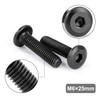 Tunejoy Flat Head Screws Black M6 x 25 mm Flat