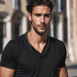 Soul-Cats Byzantine Chain Bracelet Stainless Steel in Black / Silver, Available in Various Lengths and Thicknesses, Stainless Steel