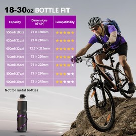 Bike Water Bottle Holder Bicycle Cage for Mountain Road MTB Gravel Adult Bikes Cycling Universal Carrier Rack 1 Pack Aluminum Alloy Ultralight Kettle Drink Accessories Purple