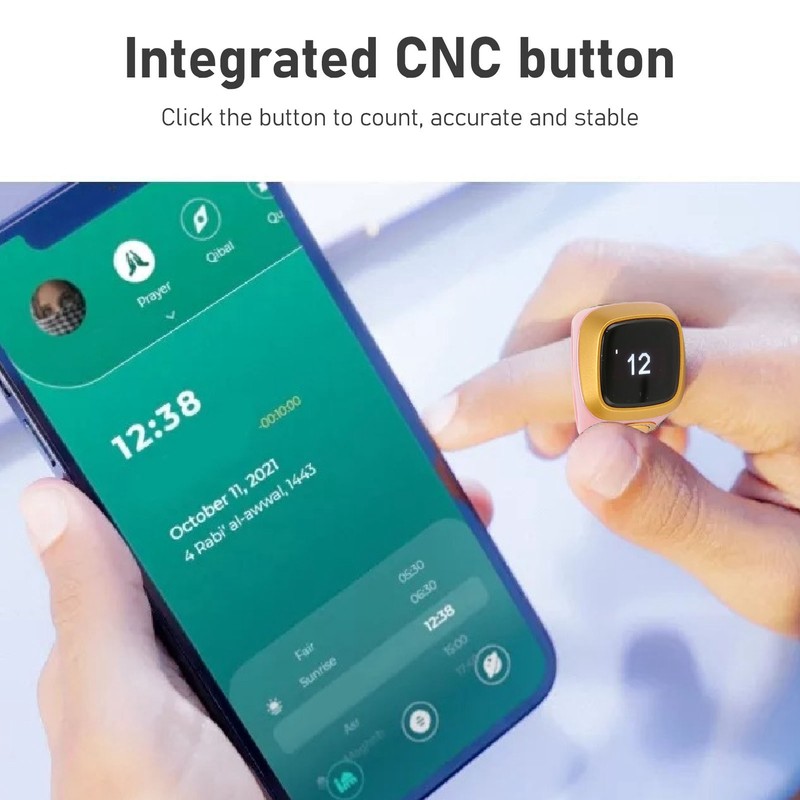 Smart Counter Ring with 0.49in Screen Support APP 20mm CNC