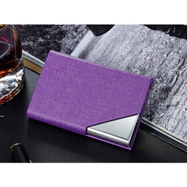 Multi Credit Card Holder Business Card Holder Stainless Steel Lightweight for Men and Women Purple