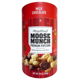 Harry & David Milk Chocolate Moose Munch Premium Popcorn Holiday Canister
