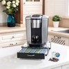 K cup holder Drawer with Glass Top,Storage Coffee Capsules Organizer