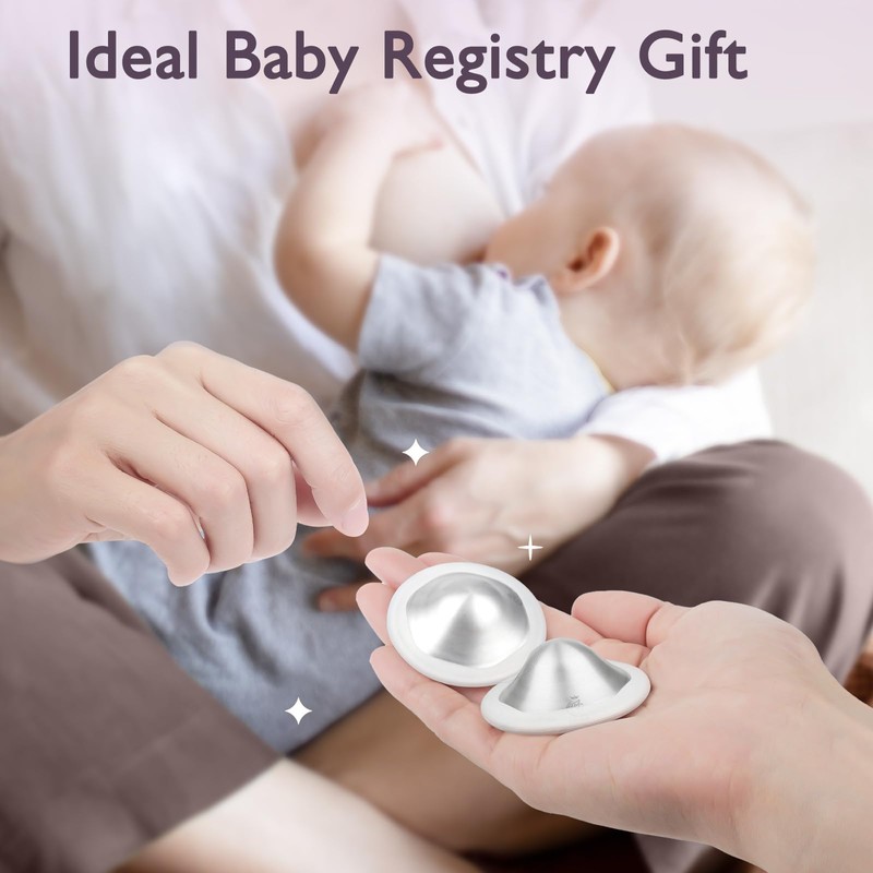 Boboduck 925 Silver Nipple Covers Breastfeeding - The Original Silver
