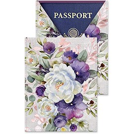 Punch Studio Passport Cover of Purple Bouquet (43847)