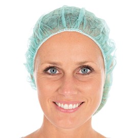 FRANZ MENSCH Hygonorm Bettina Eco Beret Caps Polypropylene White Universal 53 cm, Green