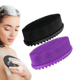 2 pcs Cepillo de Baño de Silicona,Cepillo Corporal de Silicona,Utilizado para Bañarse,Durable y Fácil de Limpiar,Masajes y Exfoliación de la Piel...  