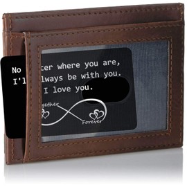Jstud Engraved Wallet Inserts Card for Husband Boyfriend Birthday Gifts Metal Wallet Insert