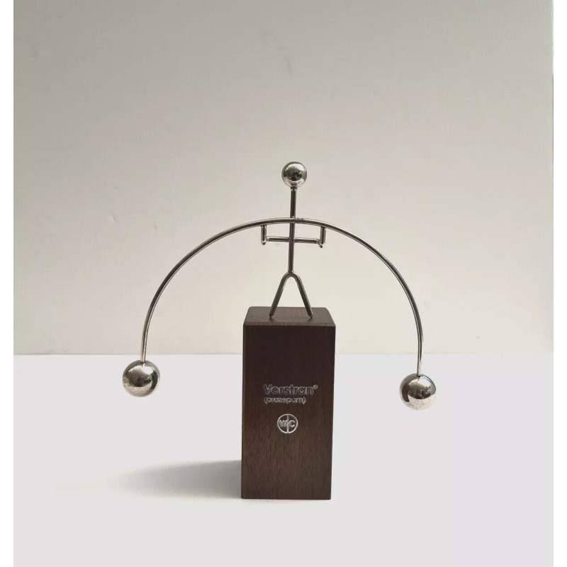 Vintage Advertising NOS Kinetic Motion Balancing Sculpture Metal w/Wood Base