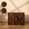 Antique Wooden Pirate Chest with Lion Rings