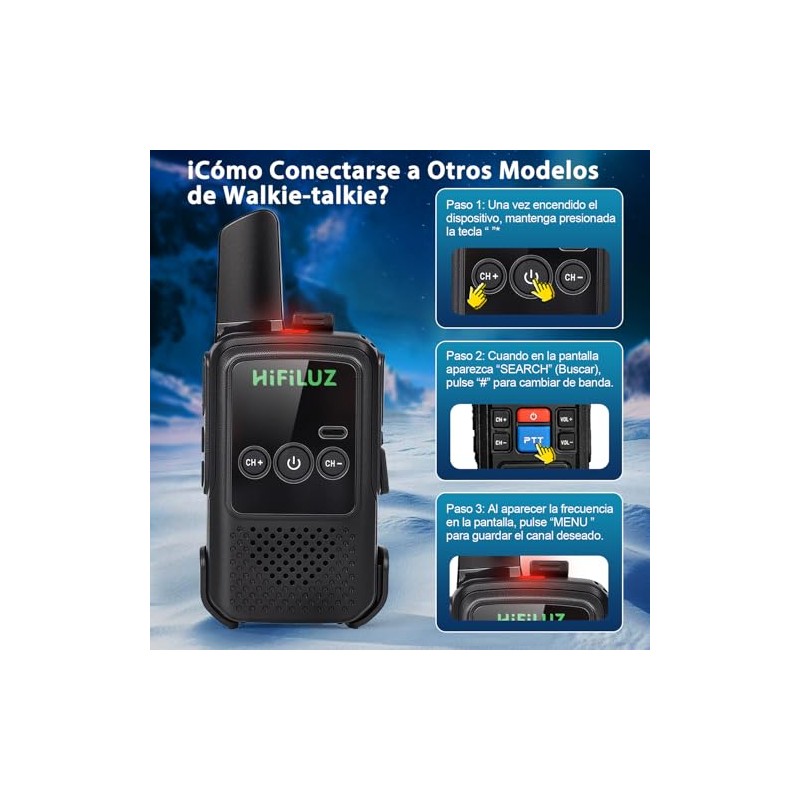 Walkie Talkie Radios de Comunicación Largo Alcance,16 Canales
