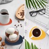 sourcing map 4 Pcs Leather Coasters, Irregular Drinks Coasters for