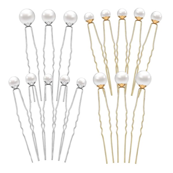 Ieron Haarnadeln mit Perlen, U-förmig, Haar-Accessoires für die Braut, 4