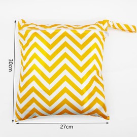 SECALIFE Wet Bag, Waterproof Wet Dry Bag for Swimsuits, Cloth Nappy Wet Bag, Outdoor Organiser Bag for Baby Items, 2 Zipper Pockets Washable Wet Dry Cloth Bag for Travel Beach Pool Gym Yoga