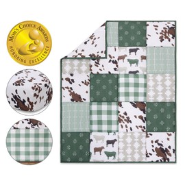 The Peanutshell Crib Bedding Set for Boys or Girls, Neutral 3 pc Cow Print Baby Bedding, Barnyard Western Nursery Decor