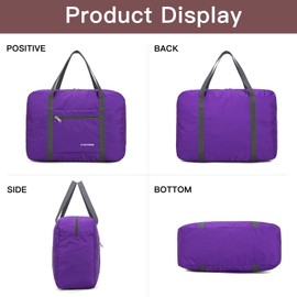 F.FETIVIN Personal item travel bag 17.7x12.6x6.3 for Spirit Airlines Lightweight carry on duffle bag waterproof for Gym,Sports,Vacation(Purple)