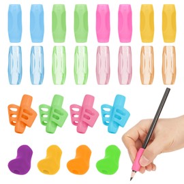 AYSYR 24 PCS Pencil Grips,Pen Grips for Children & Adult,Pencil Grip Suitable for Right And Left Handed Pencils,Writing Training Grip Soft Corrector Writing Tool Multi-style 6 Colours