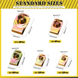 Mardatt M4 M5 M6 M8 Auto Car U Clips, Automotive U Nut Clips, U-Style Clip-On Nuts U Fastener Clips U Clip Nuts for Engine Fender Bumper Dash Door Panel Interior (Style 6)