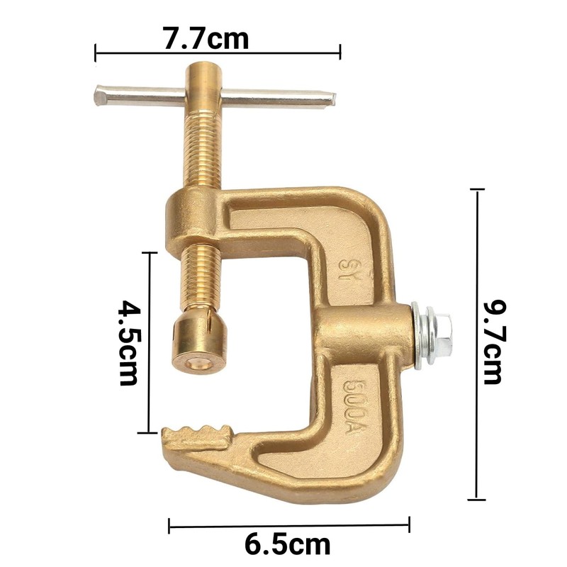 Welding Ground Clamp, 500A Brass Material Classical G Shape Ground