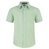 Spring&Gege Boys' Short Sleeve Dress Shirts Formal Uniform Poplin Solid,