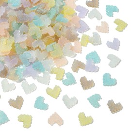 Gythar 200 pcs Random Colors Iridescent Heart Theme Resin Cabochons Rainbow Love Gradient Flatback Charms for DIY Jewelry Embellishment Craft Phone Art Nails