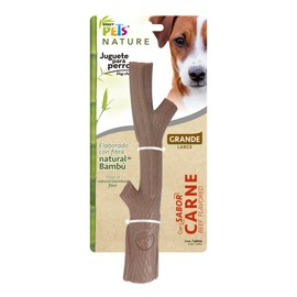 Fancy Pets Rama Bambú Plus Juguete para Morder Sabor Carne para Perro Tamaño Grande Color Café