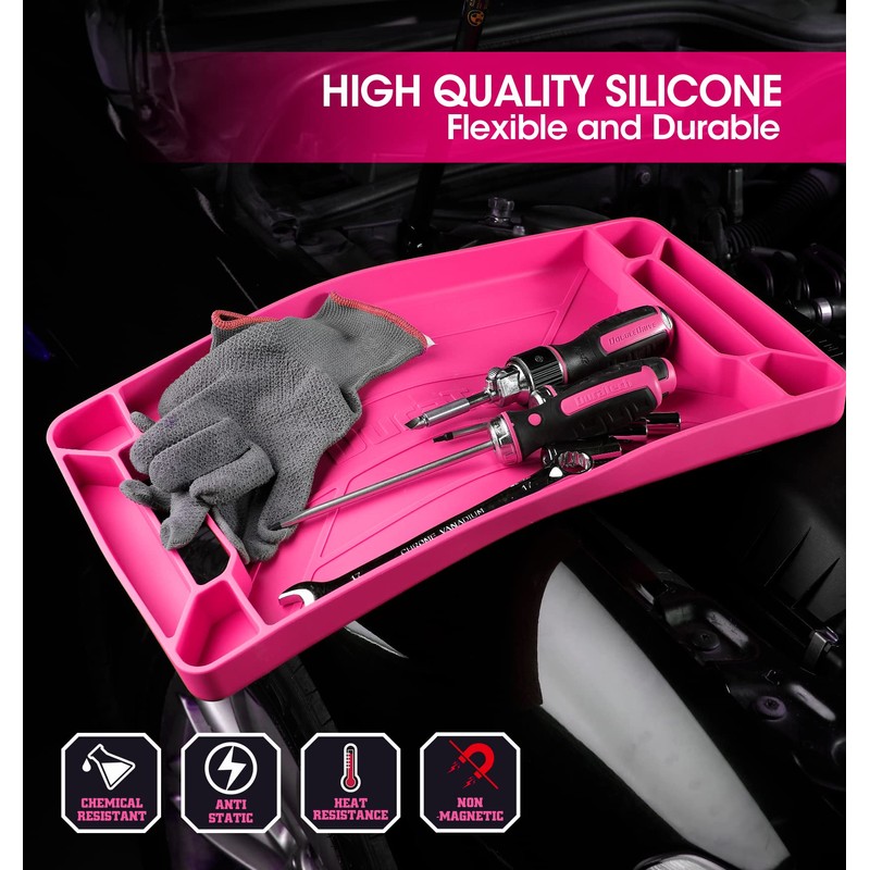 DuraTech Flexible Tool Tray, Silicone Tool Holder for Mechanics Storage,