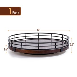 BAMBOO LAND- Lazy Susan Turntable Organizer, 12", Dark Mahogany Lazy Susan for Table Top, Wooden Lazy Susan, Wood Lazy Susan, Lazy Susan for Dining Table, Table Lazy Susan Wood, Table Top Lazy Susan