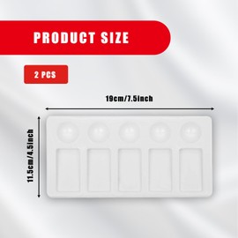 Bojueshaw 2pcs Paint Palettes,Flat Gouache Wet Palette,10 Well Plastic Mixing Trays for Watercolor,Acrylic & Oil Painting (19x11.5cm)