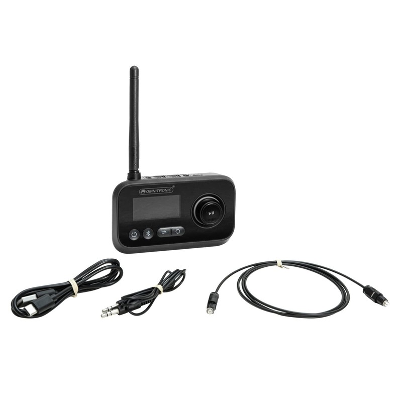 OMNITRONIC BDT-5.0 Bluetooth 5.0 Transceiver | 3-in-1-Bluetooth-Audioadapter mit Sender-, Empfänger-