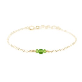 Peridot Dainty Anklet in 14k Gold Fill