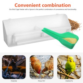 GANAZONO 2pcs Bird Water Dispenser Bird Food Feeder for Cage Bird Food Bowl Cups with 1 Food Dispenser Spoon