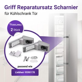 Viоks.pro 2x Fridge Hinges Replacement for Liеbherr Fridge Accessories 9590178 - Liеbherr Fridge Replacement Parts Door Handle - Hinge Repair Kit for Liеbherr Fridge Handle