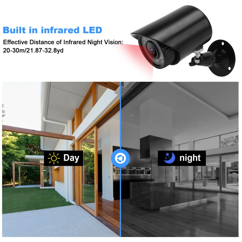 1080P Outdoor Security Camera 3.6mm Lens Night Vision IP66 Waterproof